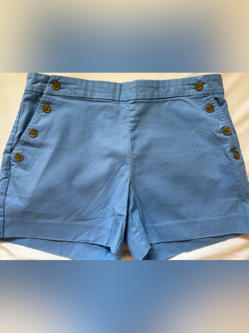 Banana Republic Light Blue High Waist Button-Accent Shorts